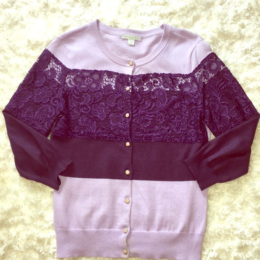NY&C purple textured sweater